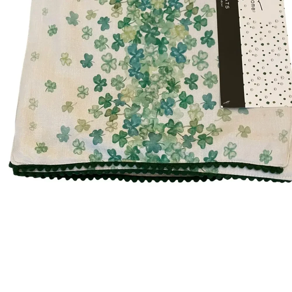 Nicole Miller St.Patrick's Day Shamrock Placemats 13x19 Set of 4 New
